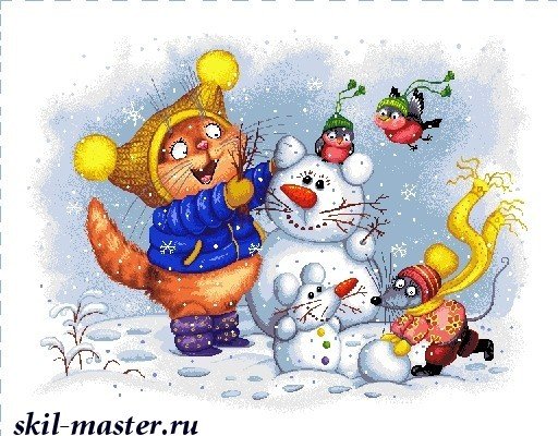 Новогодний котик Снеговик