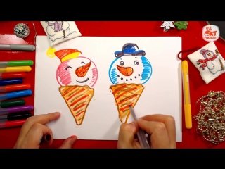 Детский рисунок на тему новый год мороженое