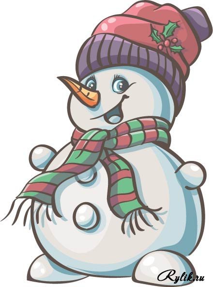 Снеговики в шапочках и шарфиках рисование