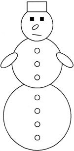 Трафарет снеговика из геометрических фигур