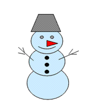 Снеговик из геометрических фигур для младшей группы