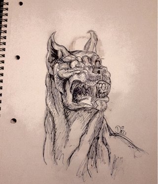 Демонический пес зарисовка