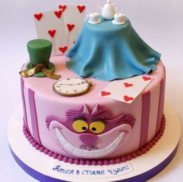 Торт на день рождения Алиса в стране чудес