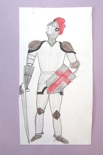 Рыцарь рисунок карандашом цветной