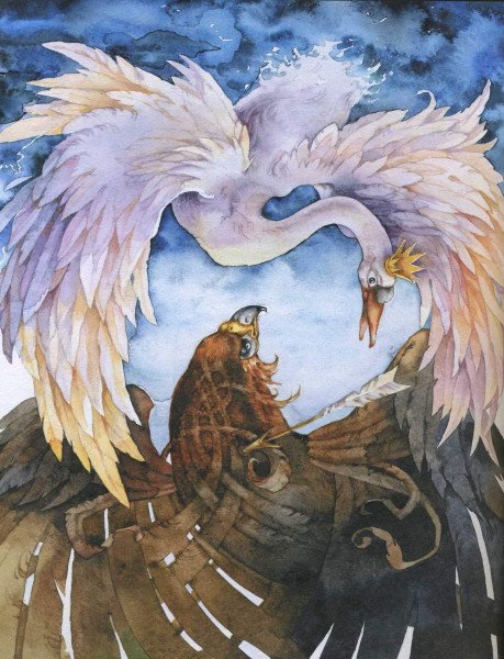 Коршун и лебедь из сказки о царе