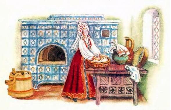 Иллюстрации к сказке Царевна лягушка хлеб
