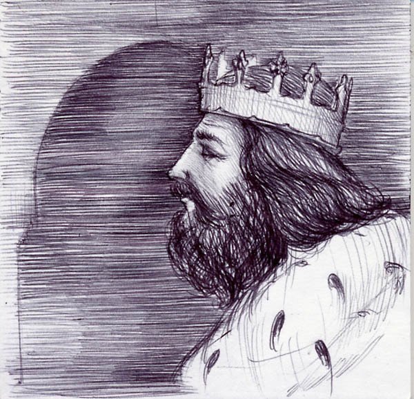 Грустный царь рисунок
