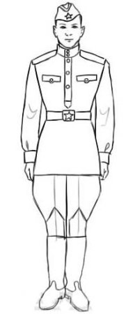Эскиз костюма солдата