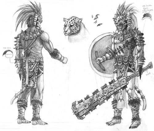 Воин Ацтек рисунок