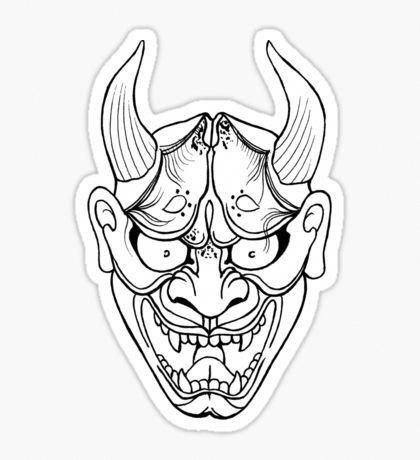 Японская маска демона Ханья вектор