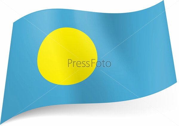 Синий флаг с желтым кругом
