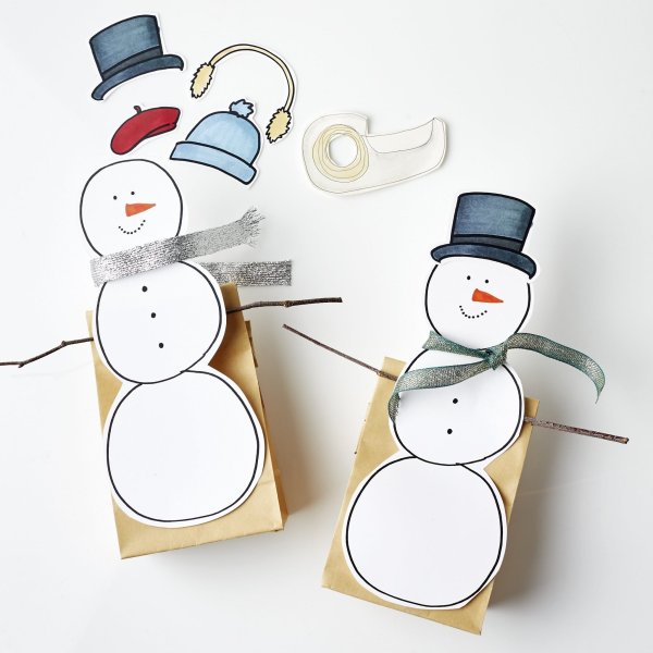Поделки новогодние из цветной бумаги снеговик
