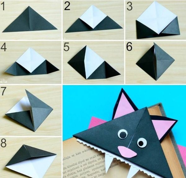 Оригами закладка схема