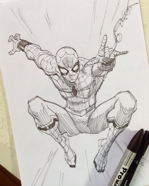 Скетчи Marvel Spider man