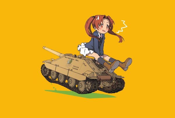 Аниме девочка на танке