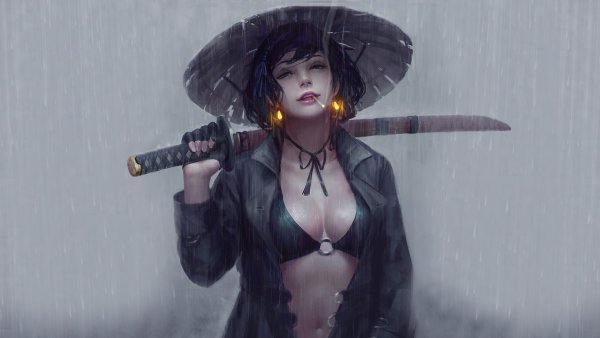 Guweiz катана девушка Самурай