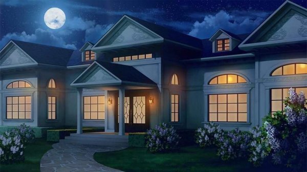 Красивый дом аниме
