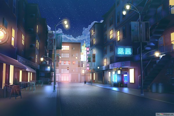 Улицы ночного города арт