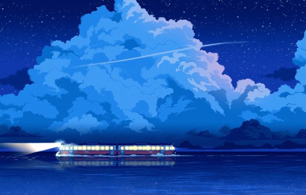 Унесенные призраками поезд на воде ночь