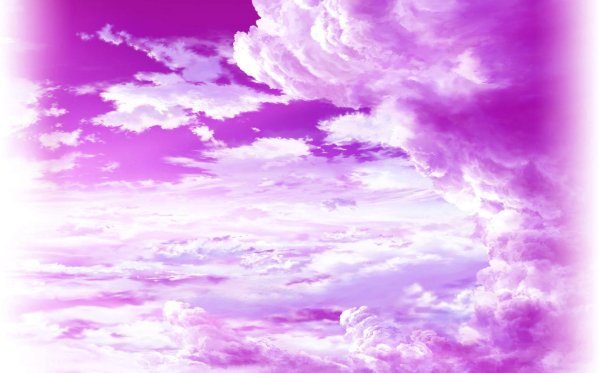 Аниме фон розовые облака