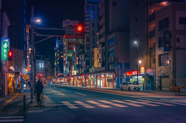 Япония Токио ночью