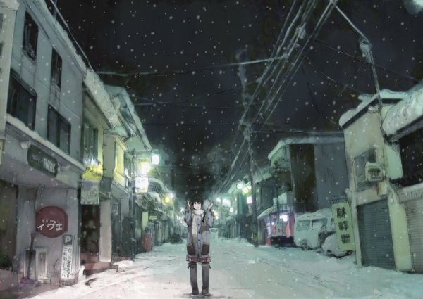 Ночные улочки Японии Эстетика аниме