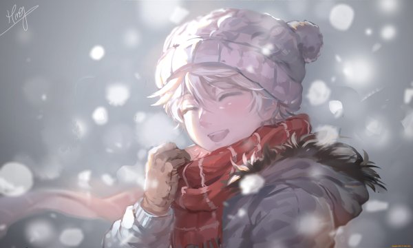 Зимние аниме арты