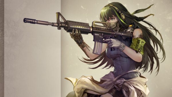 Аниме обои девочка с оружием