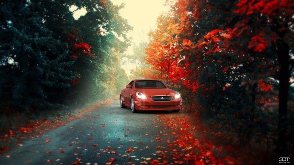 Осень дорога машина