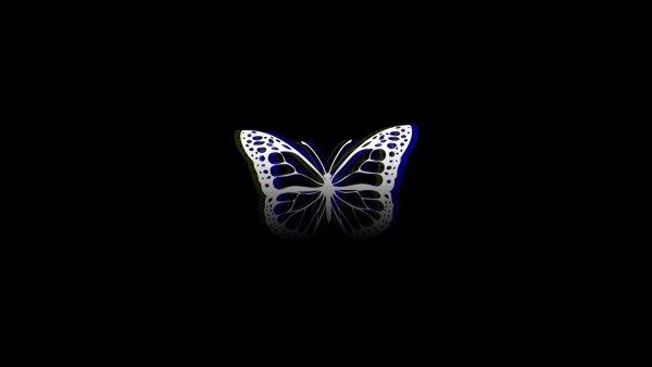 Бабочка на темном фоне арт