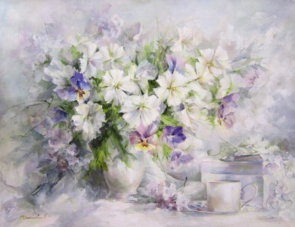 Стелла Даминова цветы акварелью
