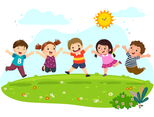 Радостные дети летом иллюстрации