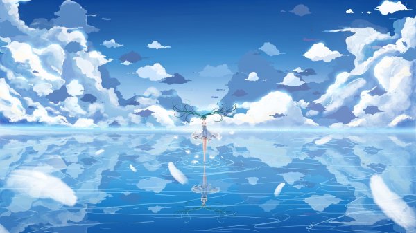 Белый фон облака аниме