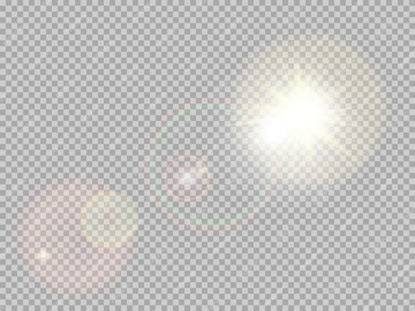 Блики солнца на прозрачном фоне