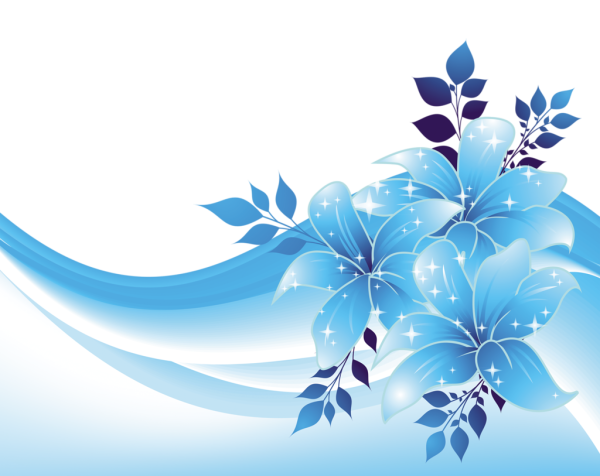 Синие цветы на белом фоне