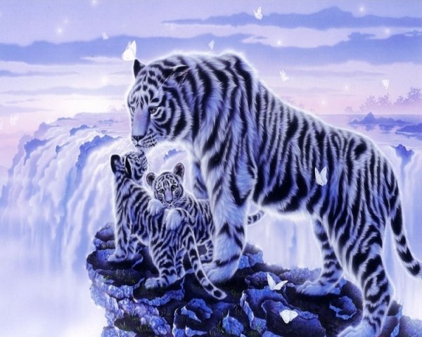 Алмазная мозаика тигр 3д