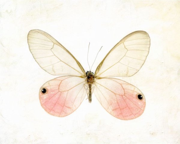 Бежевая бабочка на белом фоне