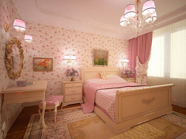Розовая спальня Прованс