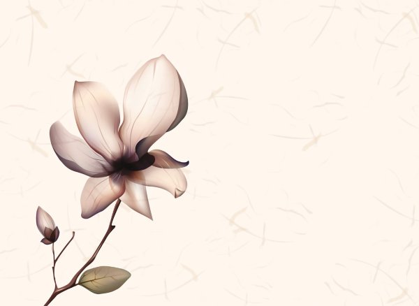 Бежевый цветок на белом фоне