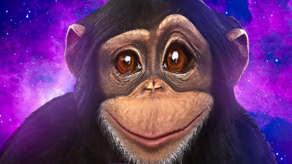 Бот шимпанзе на фоне космоса