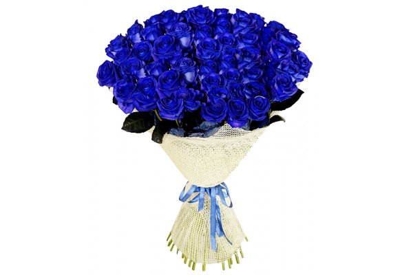 Красивый букет из синих роз