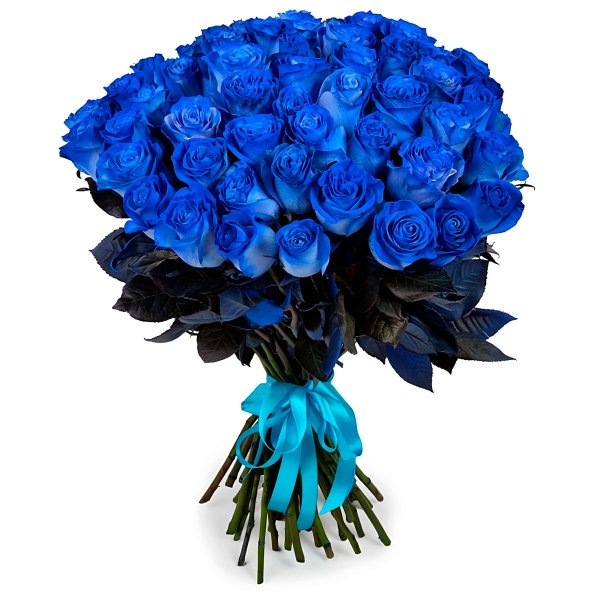 70см розы 51шт синий