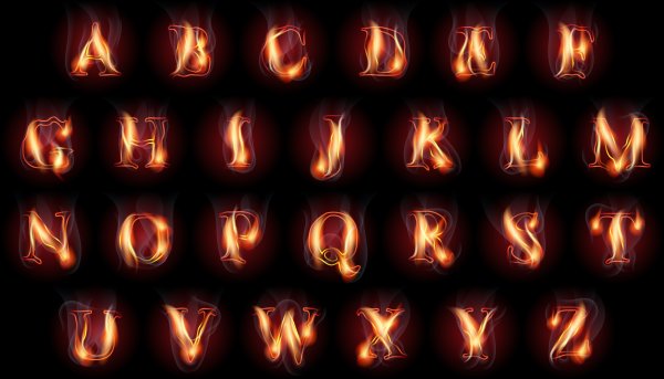 Огненные буквы латинские