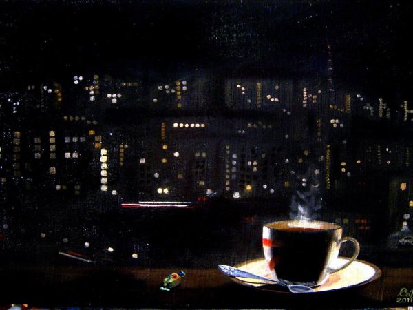 Кофе в ночном городе