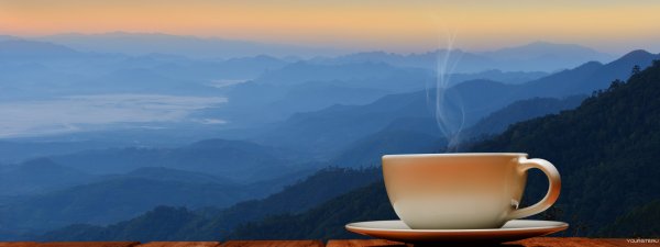 Кофе на фоне гор