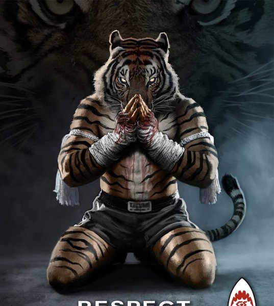 Тигр боец Муай Тай арт