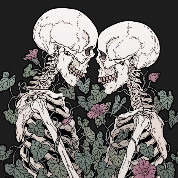 Скелет в цветах