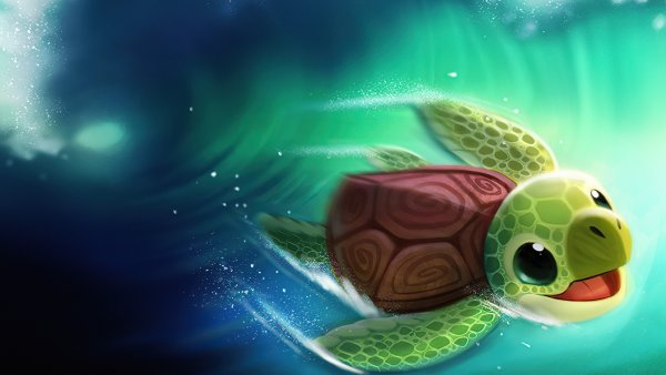Зелёная морская черепаха арт