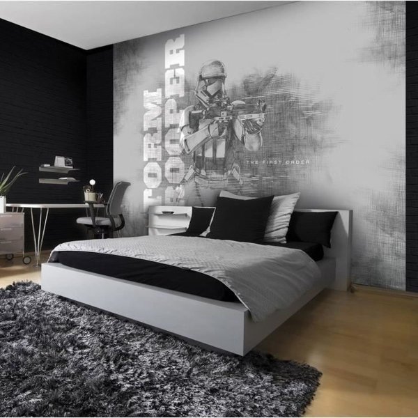 Спальня подростка в черно белом стиле