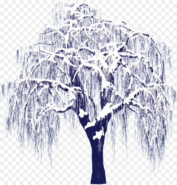 Дерево снег на белом фоне